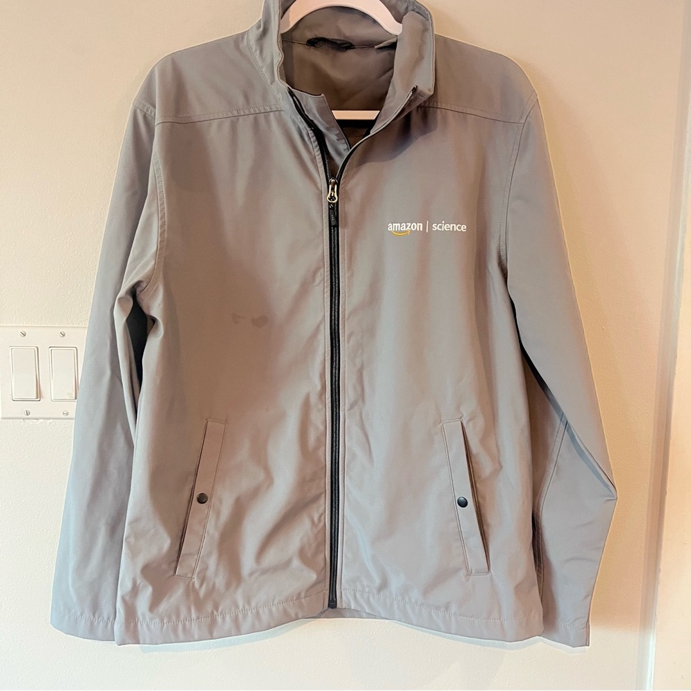 Amazon Science Grey Men's Medium M Jacket Zip Coat